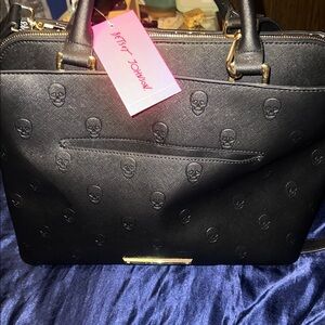New Betsey Johnson skull satchel